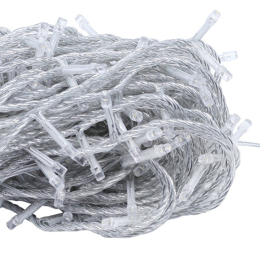 UL588 10m IP43 Waterproof LED Curtain Light, 100 LEDs Fairy String Decorative Light with End Joint & 8 Model Functions, US Plug (White Light) by bashfashion