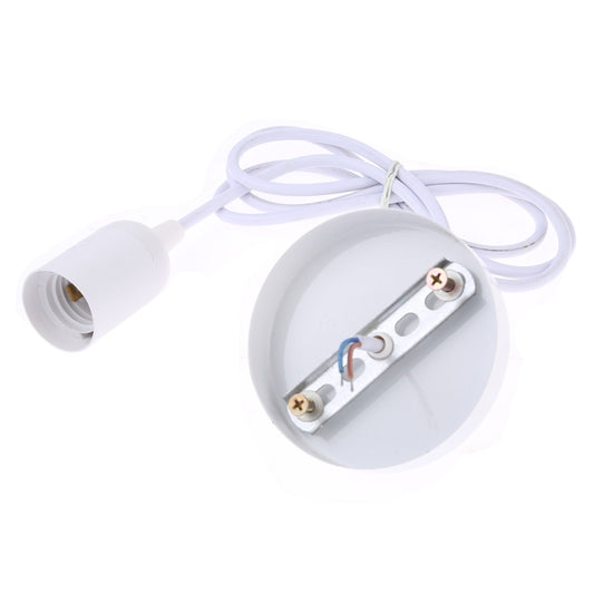 E27 Lamp Holder DIY Ceiling Chandelier Light Bulbs Screw Base Socket, Cable Length: 1m (White) by bashfashion