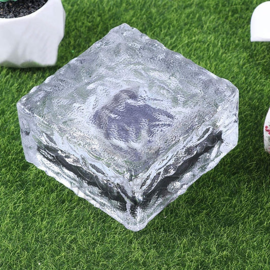 Solar Powered Square Tempered Glass Outdoor LED Buried Light Garden Decoration Lamp IP55 Waterproof,Size: 10 x 10 x 5.2cm(Red Light) by bashfashion