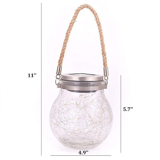 Solar Energy Glass Bottle Pendent Lamp IP55 Waterproof Outdoor Garden Decoration Light (Warm White) by bashfashion