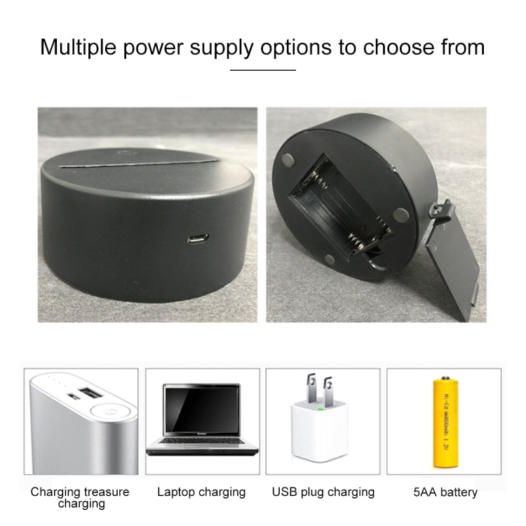 DC01 Crack Base Bicycle Creative 3D Colorful LED Decorative Night Light, Remote Control Version by bashfashion