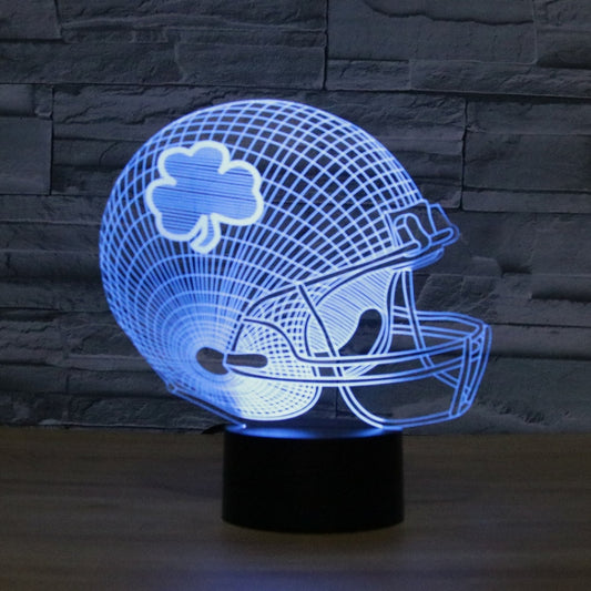 Rugby Hat Flower Shape 3D Colorful LED Vision Light Table Lamp, Charging Touch Version by bashfashion