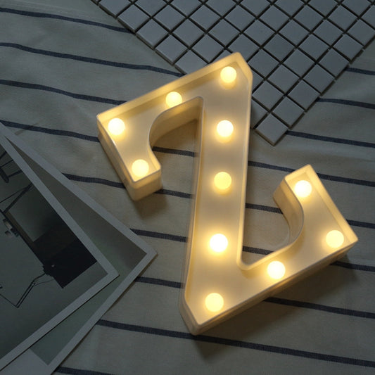 Alphabet Z English Letter Shape Decorative Light, Dry Battery Powered Warm White Standing Hanging LED Holiday Light by bashfashion