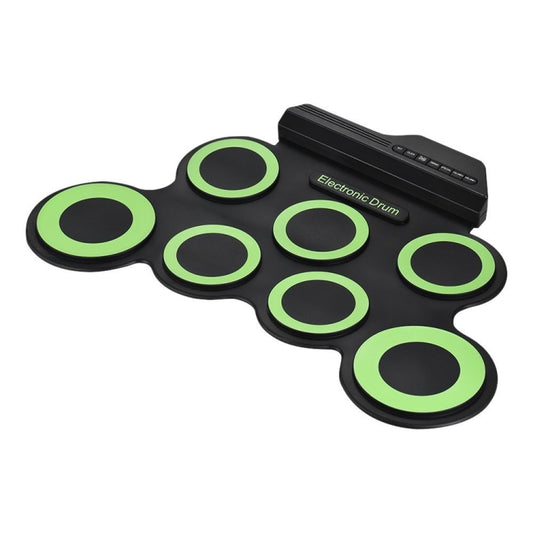 Portable Silicone Hand Roll USB Electronic Drum(Green) by bashfashion
