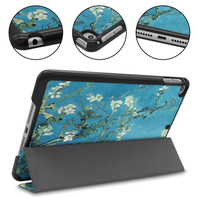 Apricot Flower Pattern Custer Texture Horizontal Flip PU Leather Case for iPad Mini 2019 / Mini 4 , with Three-folding Holder & Sleep / Wake-up Function by bashfashion