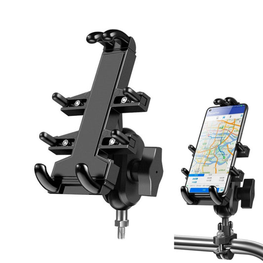 M8 Bolt Ball-Head Motorcycle Multi-function Eight-jaw Aluminum Phone Navigation Holder Bracket by bashfashion