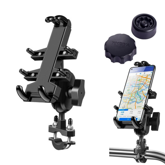 U-shaped Bolt Ball-Head Motorcycle Handlebar Multi-function Eight-jaw Aluminum Phone Navigation Holder Bracket with Anti-theft Knobs by bashfashion