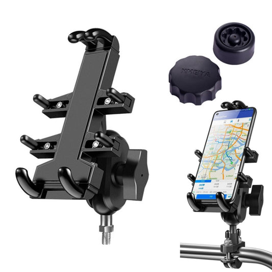 M10 Bolt Ball-Head Motorcycle Multi-function Eight-jaw Aluminum Phone Navigation Holder Bracket with Anti-theft Knobs by bashfashion