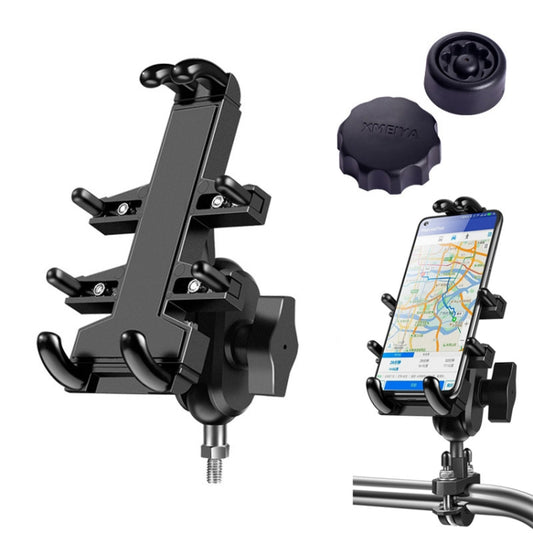 M8 Bolt Ball-Head Motorcycle Multi-function Eight-jaw Aluminum Phone Navigation Bracket with Anti-theft Knobs by bashfashion