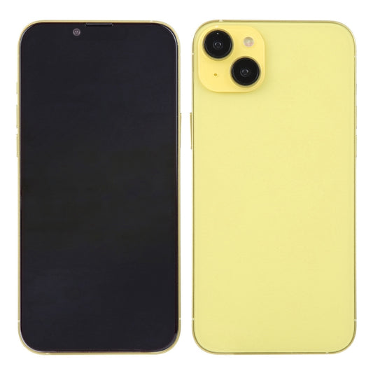 For iPhone 14 Black Screen Non-Working Fake Dummy Display Model (Yellow) by bashfashion