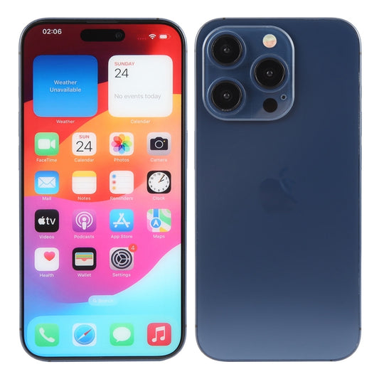 For iPhone 15 Pro Color Screen Non-Working Fake Dummy Display Model (Blue) by bashfashion