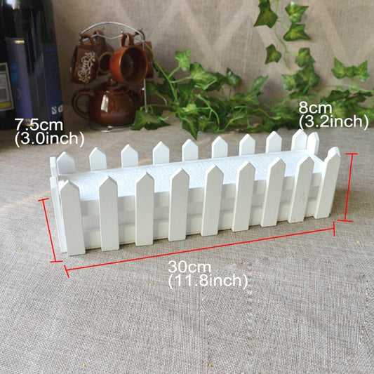 Wooden Flower Planter Fence Storage Holder Pot without Foam, Size: 30cm x 7.5cm x 8cm by bashfashion