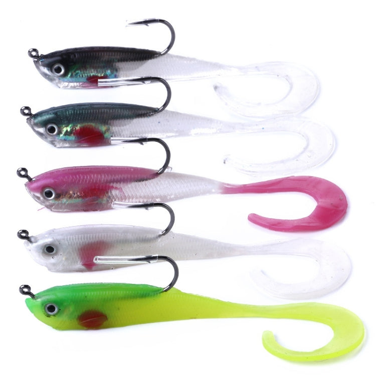 HENGJIA SO050-2 5 PCS 11cm/16g Luya Fishing Lure Fishing Gear Sea Bass Soft Fish with Hook by HENGJIA