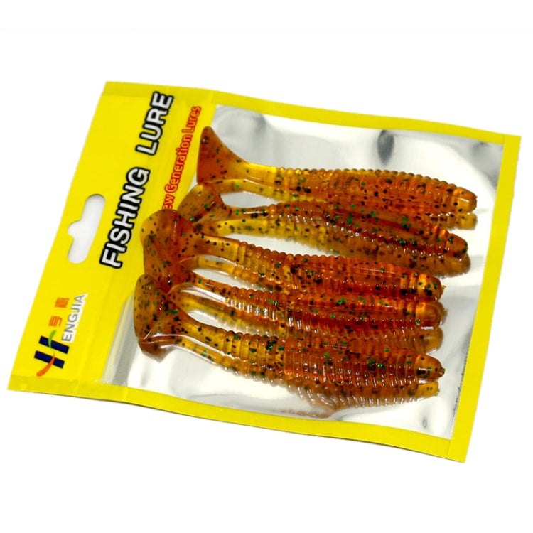 HENGJIA SO0205P 5 PCS 8cm/5g Screw Tail Soft Fishing Lure Artificial Baits by HENGJIA
