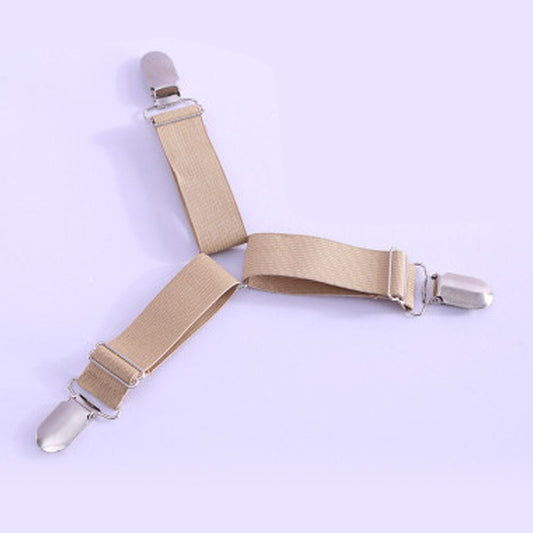 4 PCS Adjustable Bedspread Tablecloth Curtain Sofa Cover Holder Tent Metal Fixed Clips(Khaki) by bashfashion