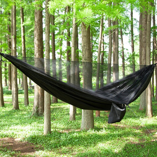 Portable Outdoor Parachute Hammock with Mosquito Nets (Black) by bashfashion