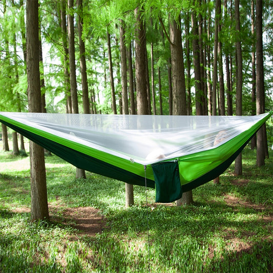 Portable Outdoor Parachute Hammock with Mosquito Nets (Green) by bashfashion