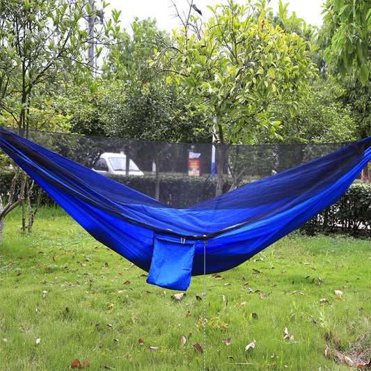 Portable Outdoor Parachute Hammock with Mosquito Nets (Blue) by bashfashion