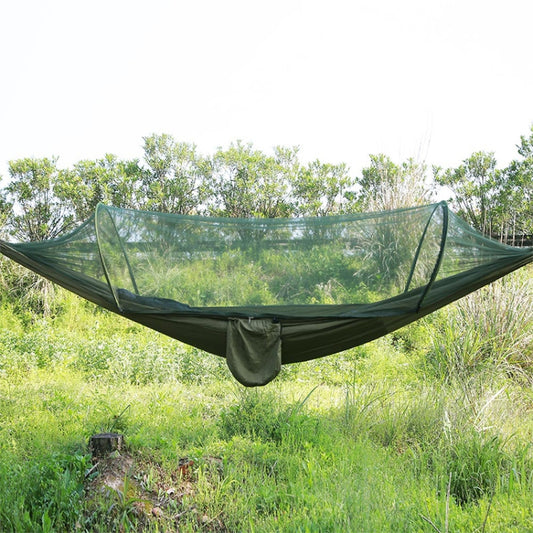 Portable Outdoor Camping Full-automatic Nylon Parachute Hammock with Mosquito Nets, Size : 290 x 140cm (Army Green) by bashfashion