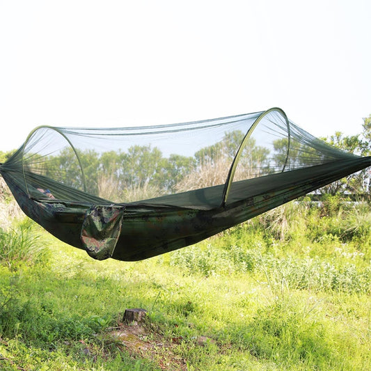 Portable Outdoor Camping Full-automatic Nylon Parachute Hammock with Mosquito Nets, Size : 290 x 140cm (Camouflage) by bashfashion