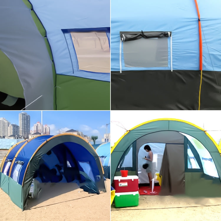 KLM-3017 Ultralarge 5-8 Person Double Layer Waterproof Group Camping Tunnel Tent by bashfashion