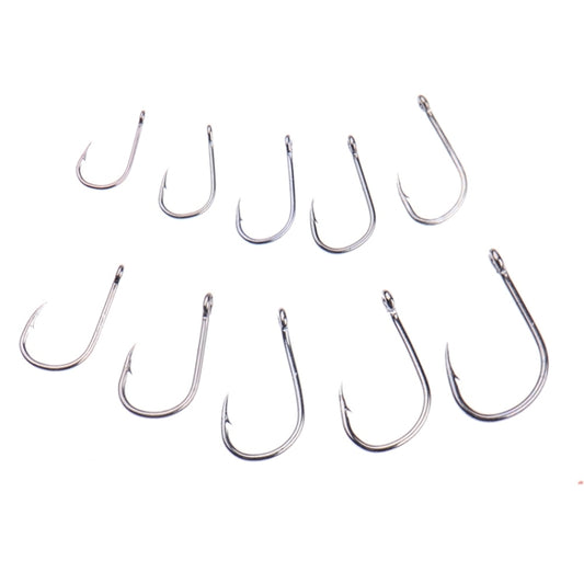 500 PCS Mixed Size Fish Barbed Hook Fishing Hooks with Hole by bashfashion