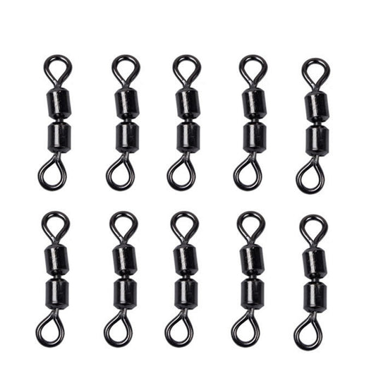 100 PCS 8 Word Shape Fishing Rolling Swivels Dual Rings Connector by bashfashion