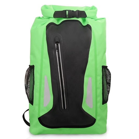 Outdoor Waterproof Dry Dual Shoulder Strap Bag Dry Sack PVC Barrel Bag, Capacity: 25L (Green) by bashfashion