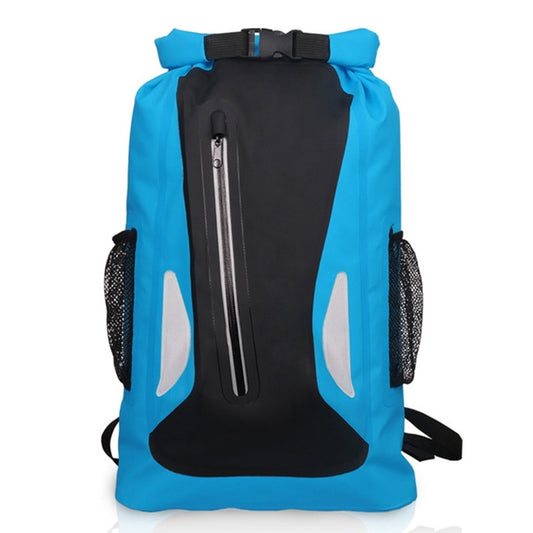 Outdoor Waterproof Dry Dual Shoulder Strap Bag Dry Sack PVC Barrel Bag, Capacity: 25L (Blue) by bashfashion