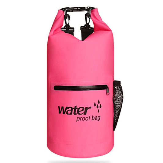 Outdoor Waterproof Dry Dual Shoulder Strap Bag Dry Sack PVC Barrel Bag, Capacity: 10L(Pink) by bashfashion