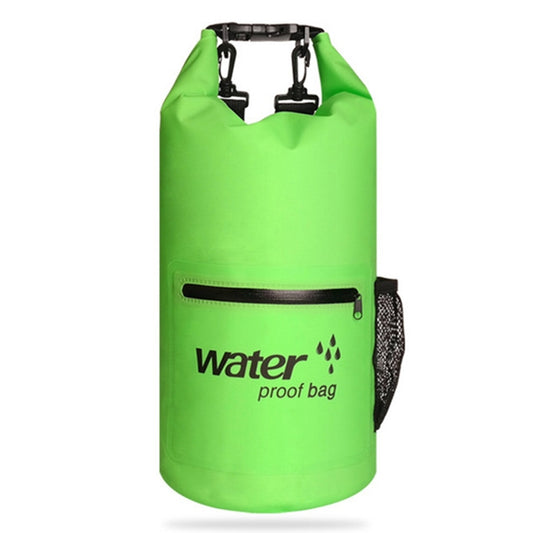 Outdoor Waterproof Dry Dual Shoulder Strap Bag Dry Sack PVC Barrel Bag, Capacity: 10L(Green) by bashfashion
