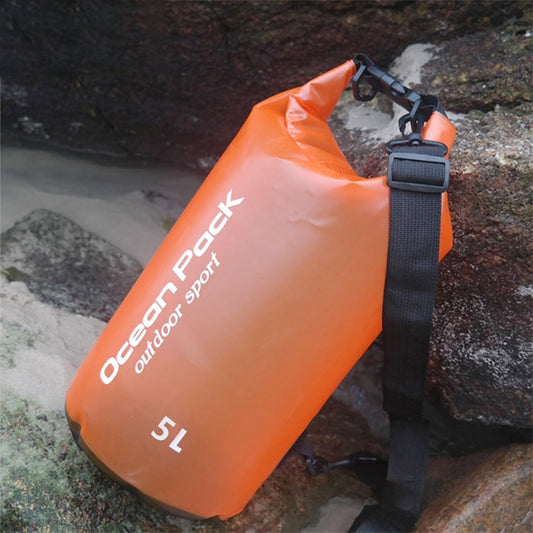 Outdoor Waterproof Single Shoulder Dry Bag Dry Sack PVC Barrel Bag, Capacity: 5L (Orange) by bashfashion