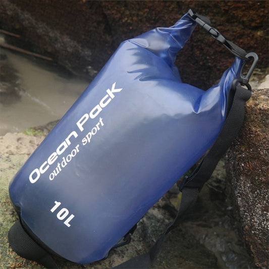 Outdoor Waterproof Single Shoulder Dry Bag Dry Sack PVC Barrel Bag, Capacity: 10L (Blue) by bashfashion