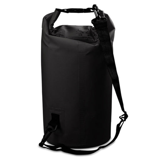 Outdoor Waterproof Double Shoulder Bag Dry Sack PVC Barrel Bag, Capacity: 20L (Black) by bashfashion