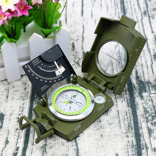 GoldGood K4074 Outdoor Multi-function Military Travel Geology Pocket Prismatic American Compass with Luminous Display(Green) by bashfashion