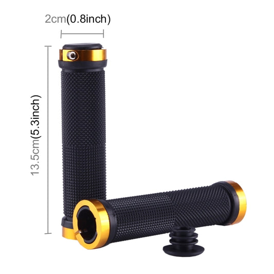 OQSPORT 2 PCS Bike Hand Grips Bilateral Lock Straight Barrel MTB Bicycle Anti-slip Handlebar Grips(Gold) by bashfashion