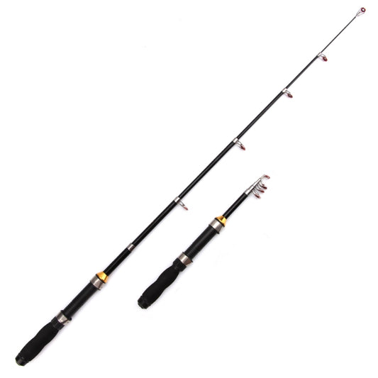 37cm Portable Telescopic Sea Fishing Rod Mini Fishing Pole, Extended Length : 2.3m, Black Tube-type Reel Seat by bashfashion