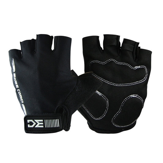 BaseCamp BC-204 Bicycle Half Finger Gloves Lycra Fabric Cycling Gloves, Size: S(Black) by bashfashion