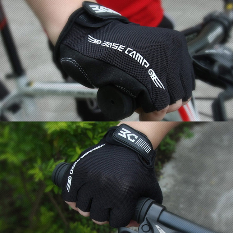 BaseCamp BC-204 Bicycle Half Finger Gloves Lycra Fabric Cycling Gloves, Size: S(Grey) by bashfashion
