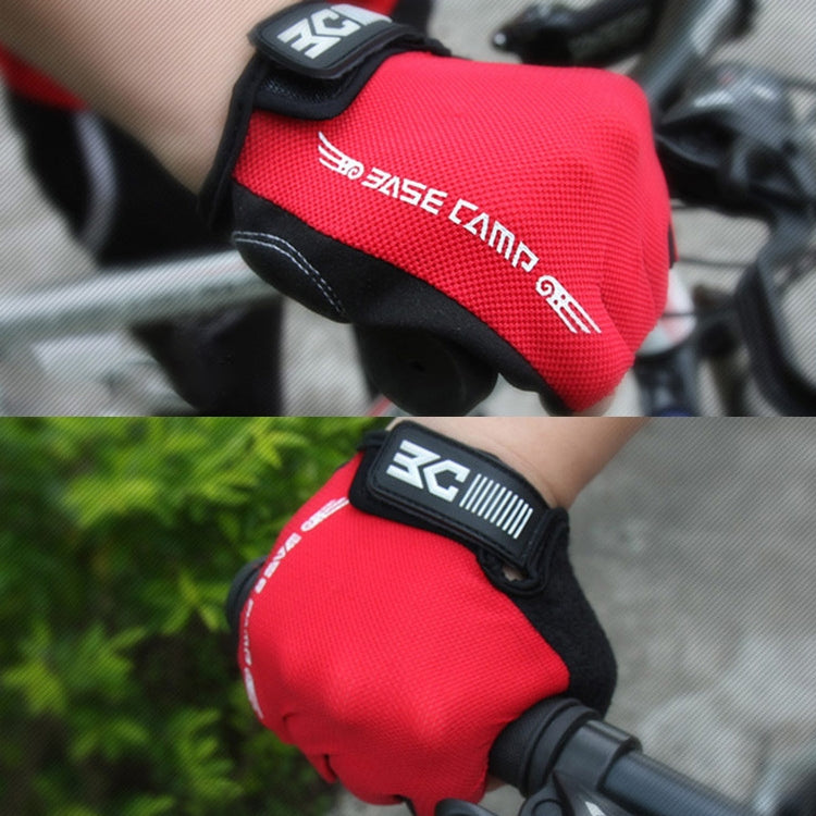 BaseCamp BC-204 Bicycle Half Finger Gloves Lycra Fabric Cycling Gloves, Size: XL(Red) by bashfashion