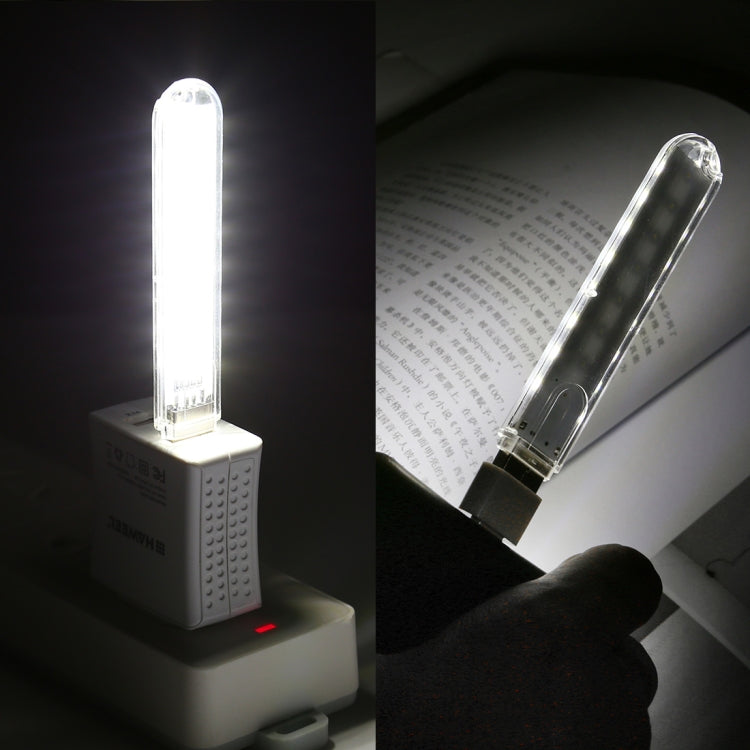 8LEDs 5V 200LM USB LED Book Light Portable Night Light, with Micro Adapter(White Light) by bashfashion