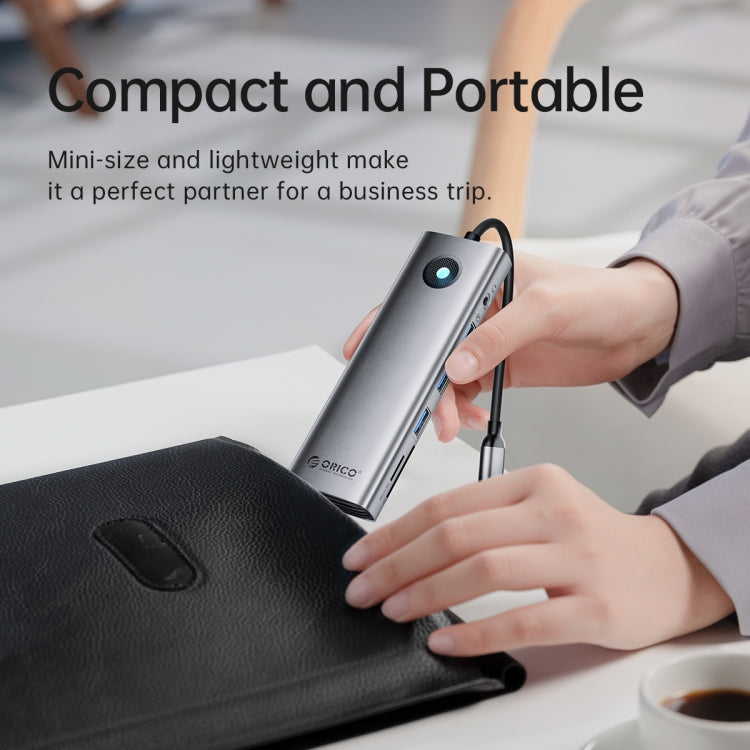 ORICO PW11-8PC Type-C / USB-C 8-in-1 5Gbps Multifunction Docking Station(Silver) by ORICO