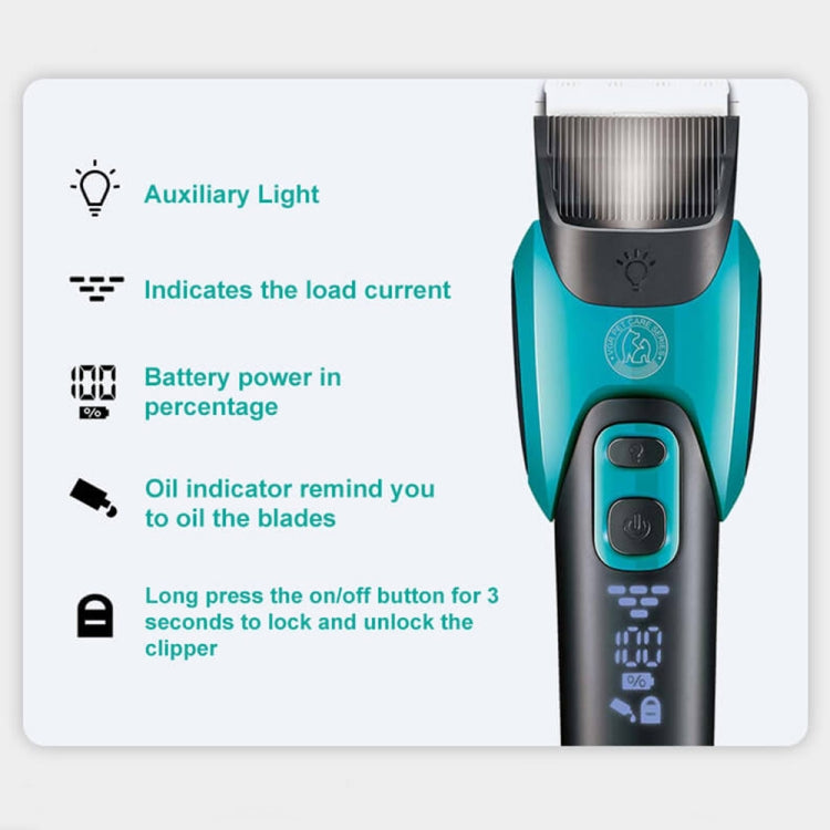 VGR V-208 Professional Pet Barber Electric Hair Clipper (Blue) by VGR