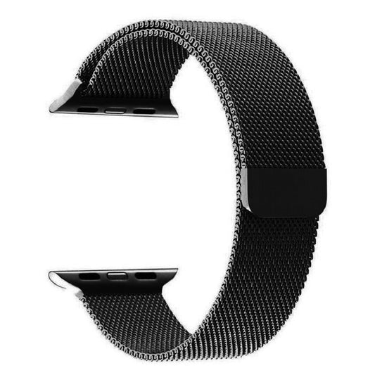 For Apple Watch 38mm Milanese Loop Magnetic Stainless Steel Watch Band(Black) by bashfashion