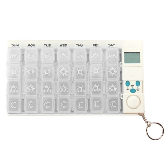 7 Days Pill Box with Digital Timer(White) by bashfashion