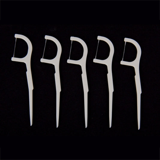 50 PCS Tooth Pick with Thread Wide Type ABS Dental Floss by bashfashion