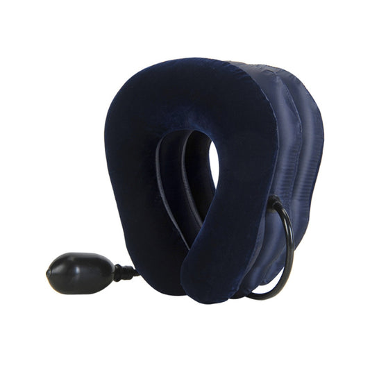 Inflatable Air Cervical Neck Traction Device Soft Head Back Shoulder Neck Ache Massager Headache Pain Relief Relaxation Brace(Dark Blue) by bashfashion