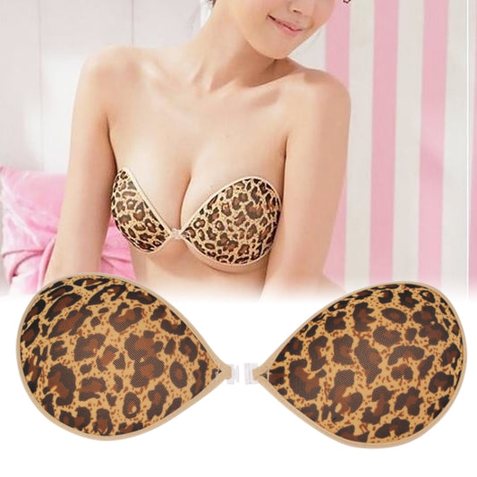 Fashion High Quality Leopard Pattern Nude Bra Invisible Bra (Size: B) by bashfashion