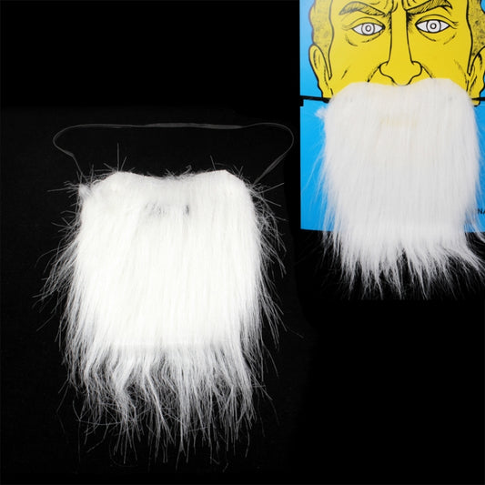 White Bushy Mustache Fake Beard with Elastic Strap(White) by bashfashion