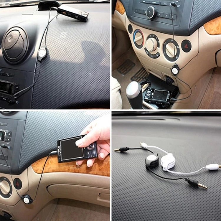 3.5mm Retractable Aux Audio Cable, Compatible with Phones, Tablets, Headphones, MP3 Player, Car/Home Stereo & More, Length: 11cm to 80cm(White) by bashfashion